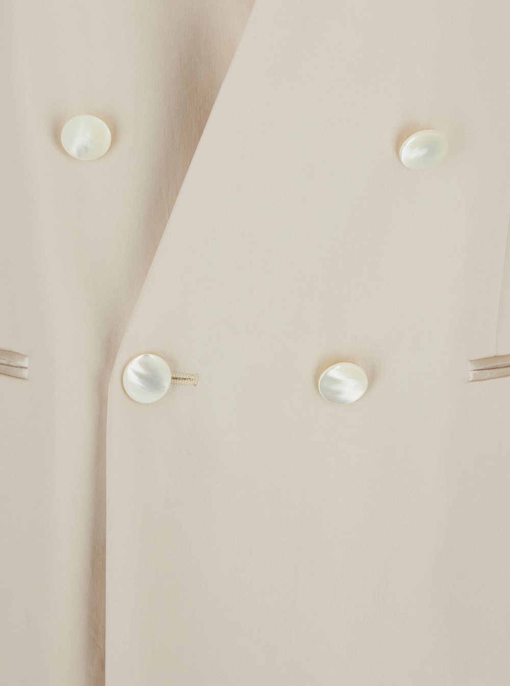 Philosophy Di Lorenzo Serafini White Double Breasted Jacket With Chest Pocket In Acetate Fabric Woman In Nude