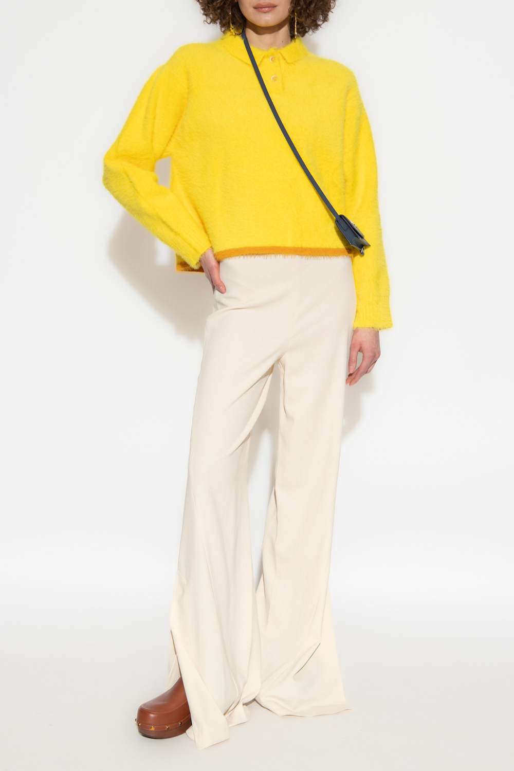 Shop Jacquemus Le Polo Neve Polo Shirt In Yellow