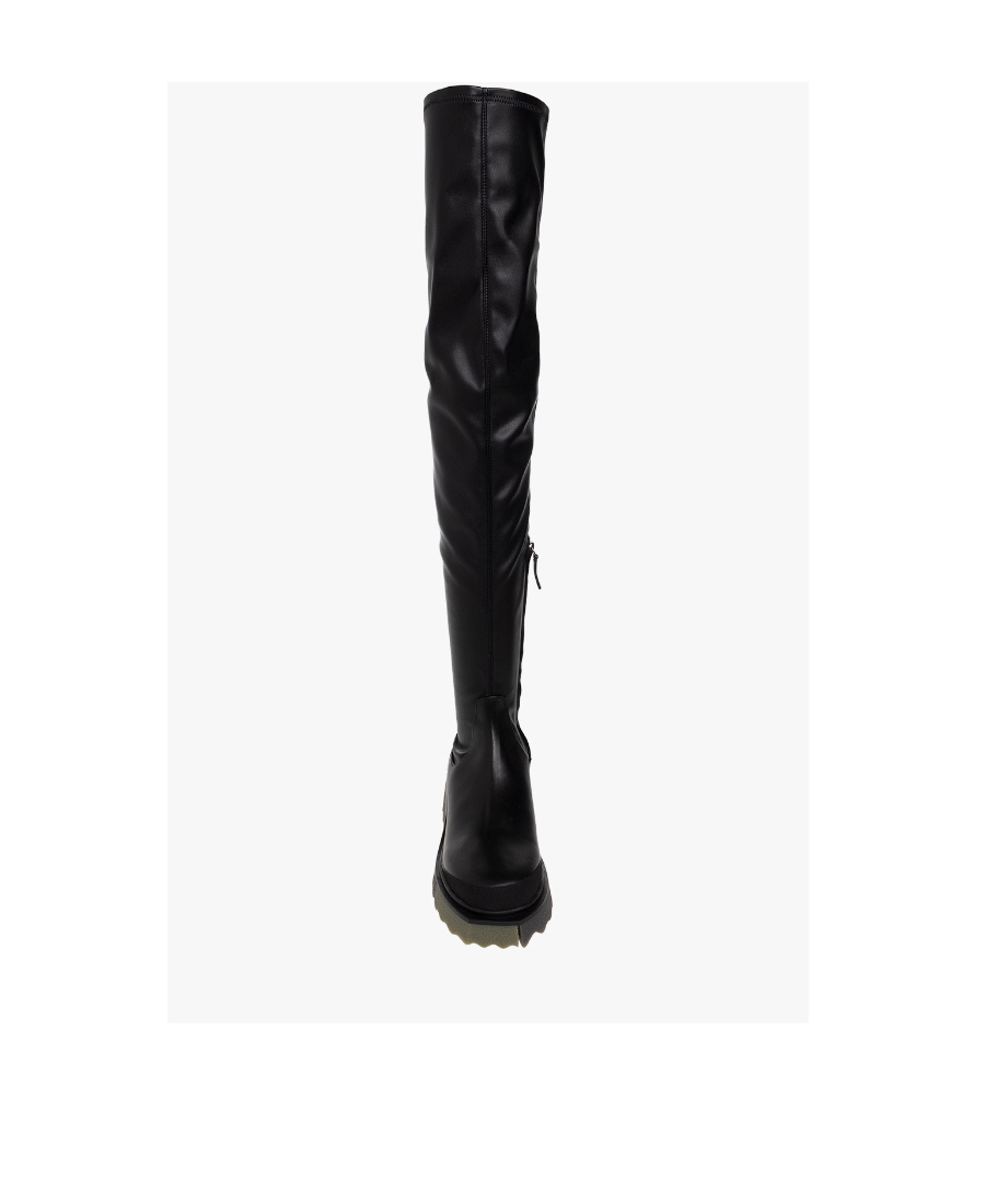 Off-white Round Toe Knee-length Boots In Black