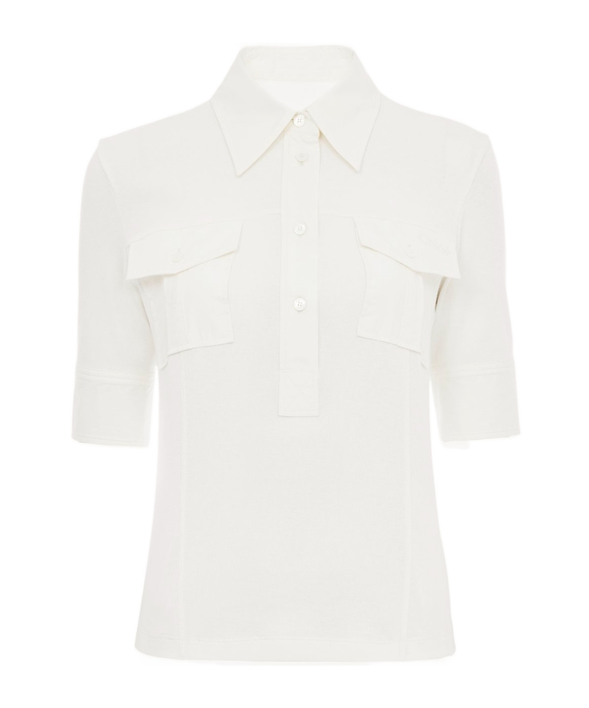 Chloé Utility-style Polo Shirt In Beige