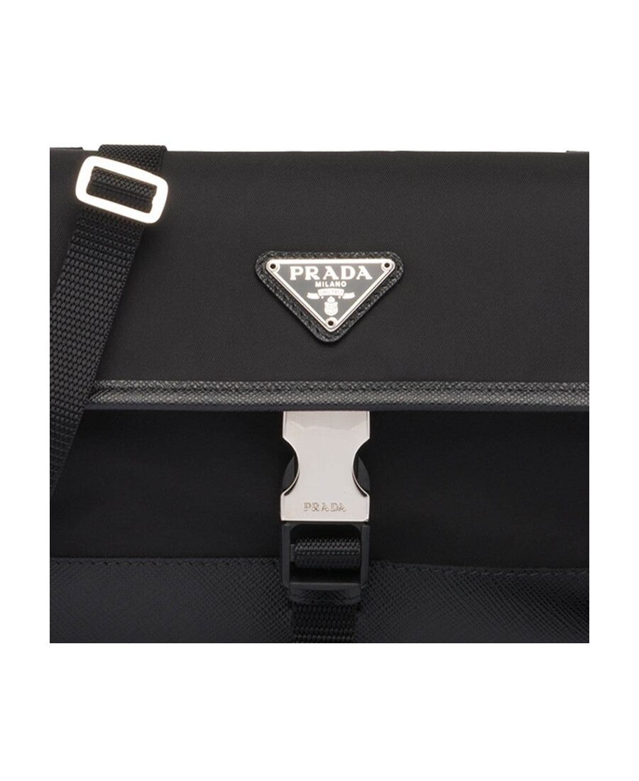 Prada Logo-plaque Smartphone Holder In Black
