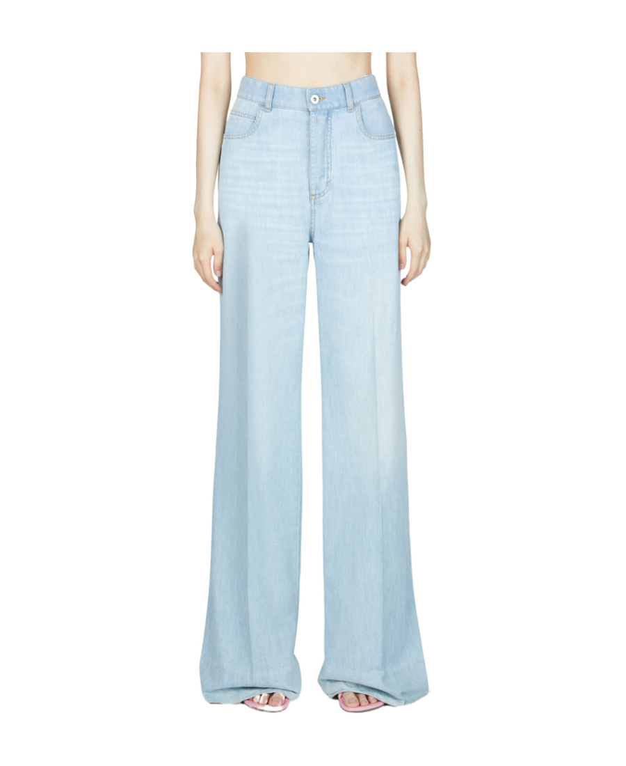 Bottega Veneta Belt Ring Denim Trousers In Blue