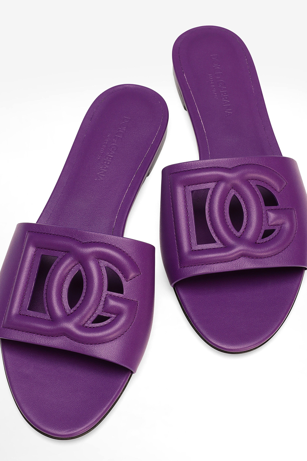Dolce & Gabbana Dolce&gabbana Bianca Interlock Slide Sandal In Purple