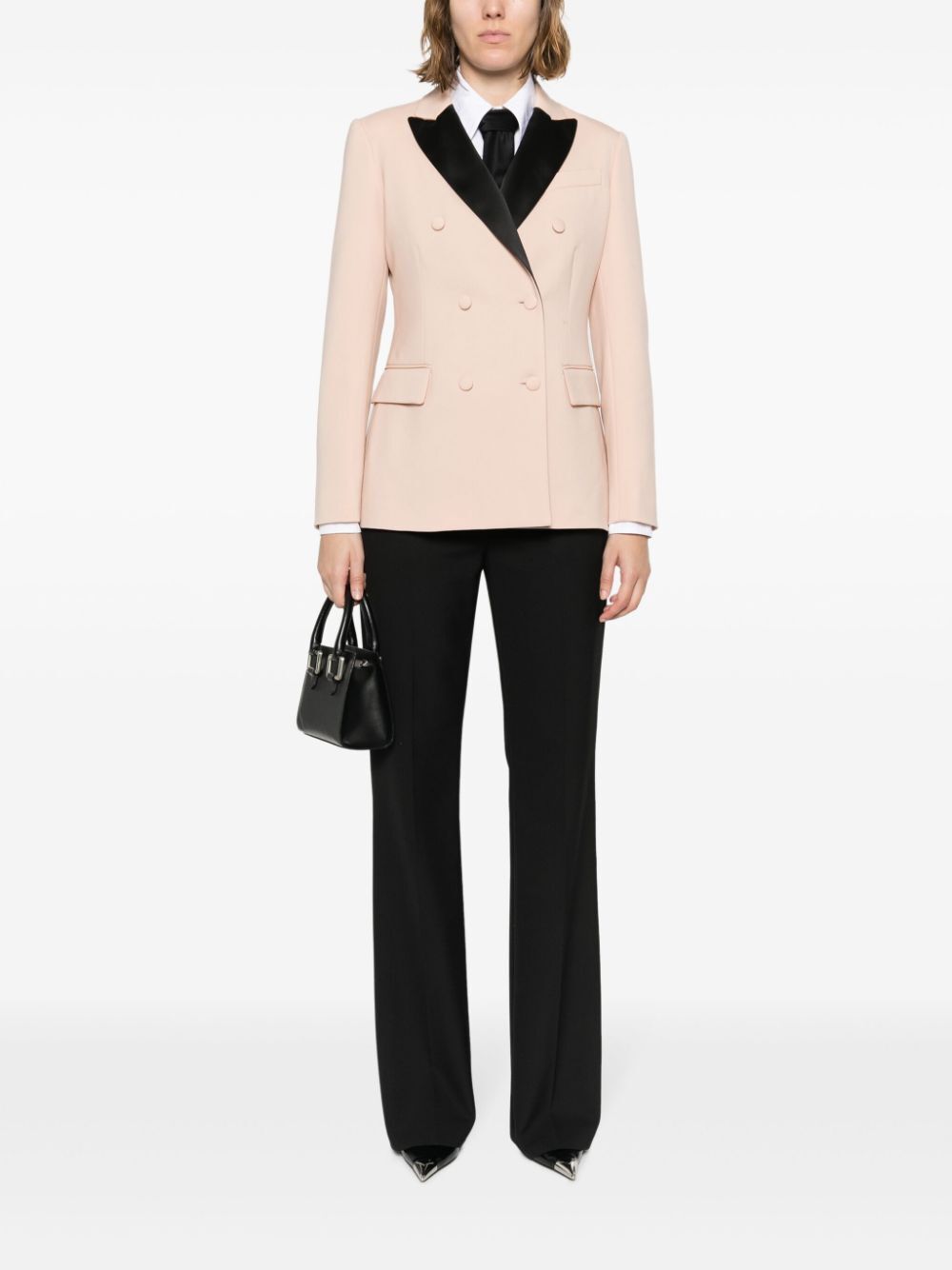 Shop P.a.r.o.s.h Contrasting-lapels Virgin Wool Blazer In Pink