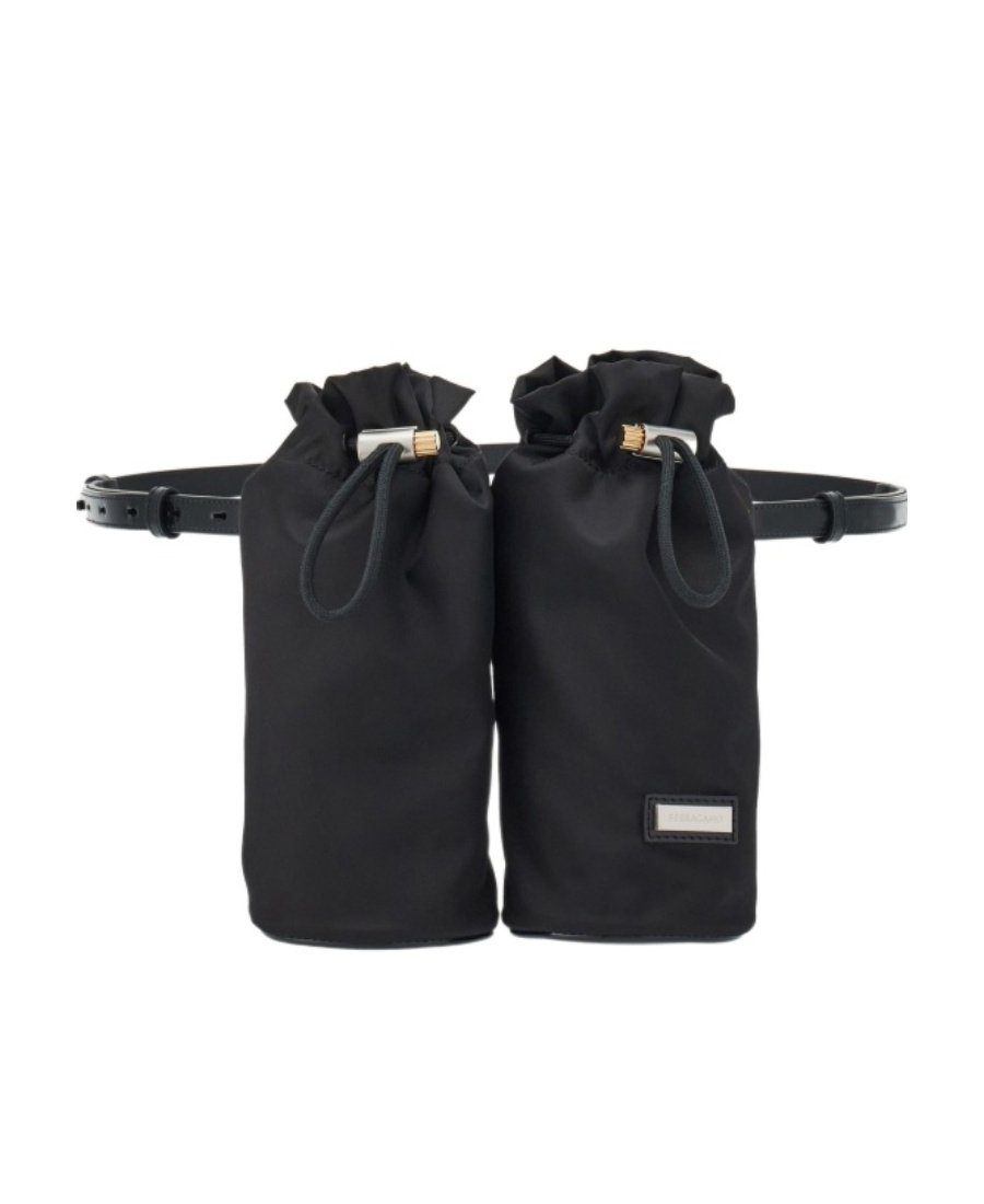 Ferragamo Salvatore  Double Belt Bag In Black