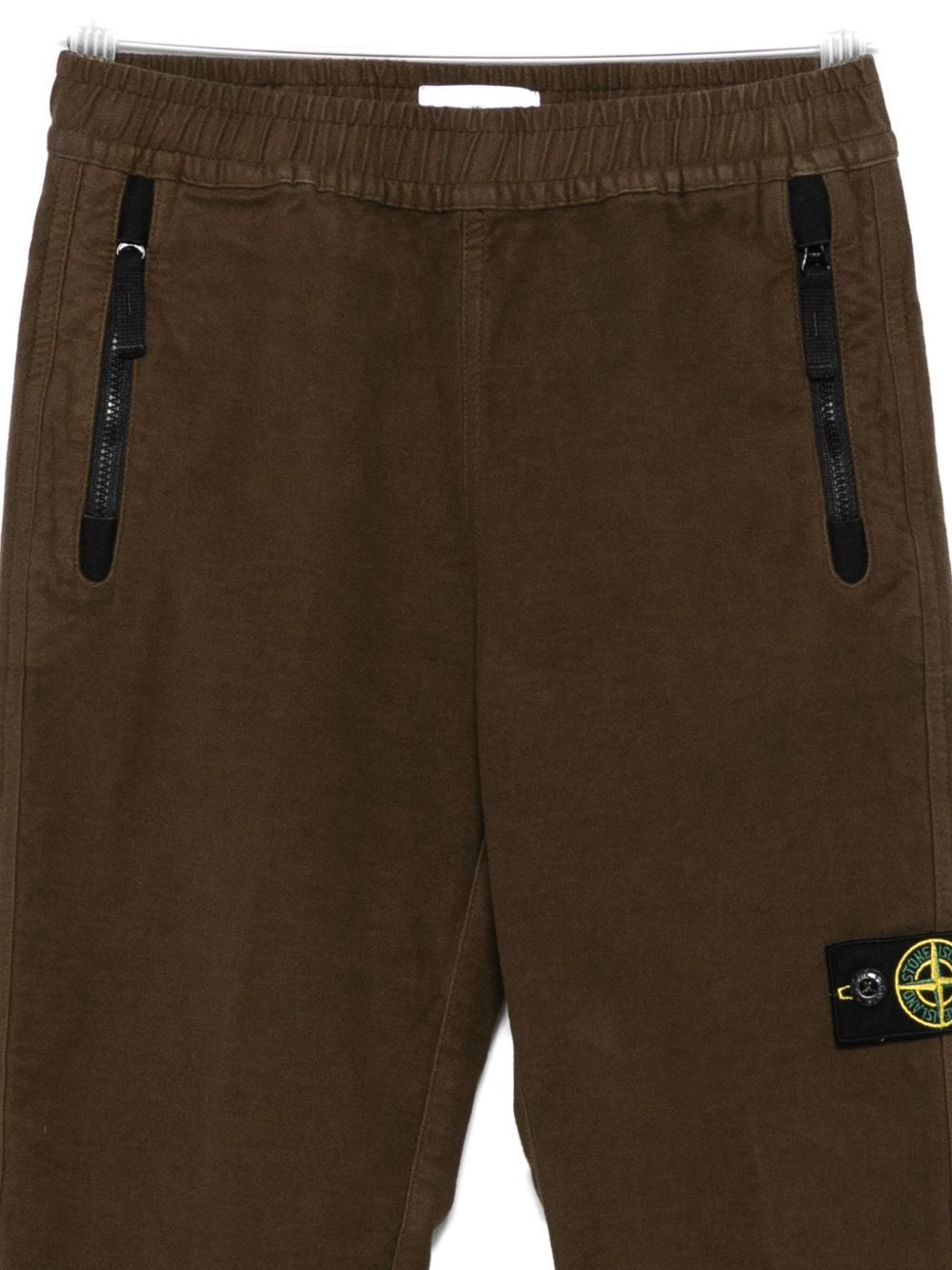 Stone Island Elastic Waist Sweatpants In Brown