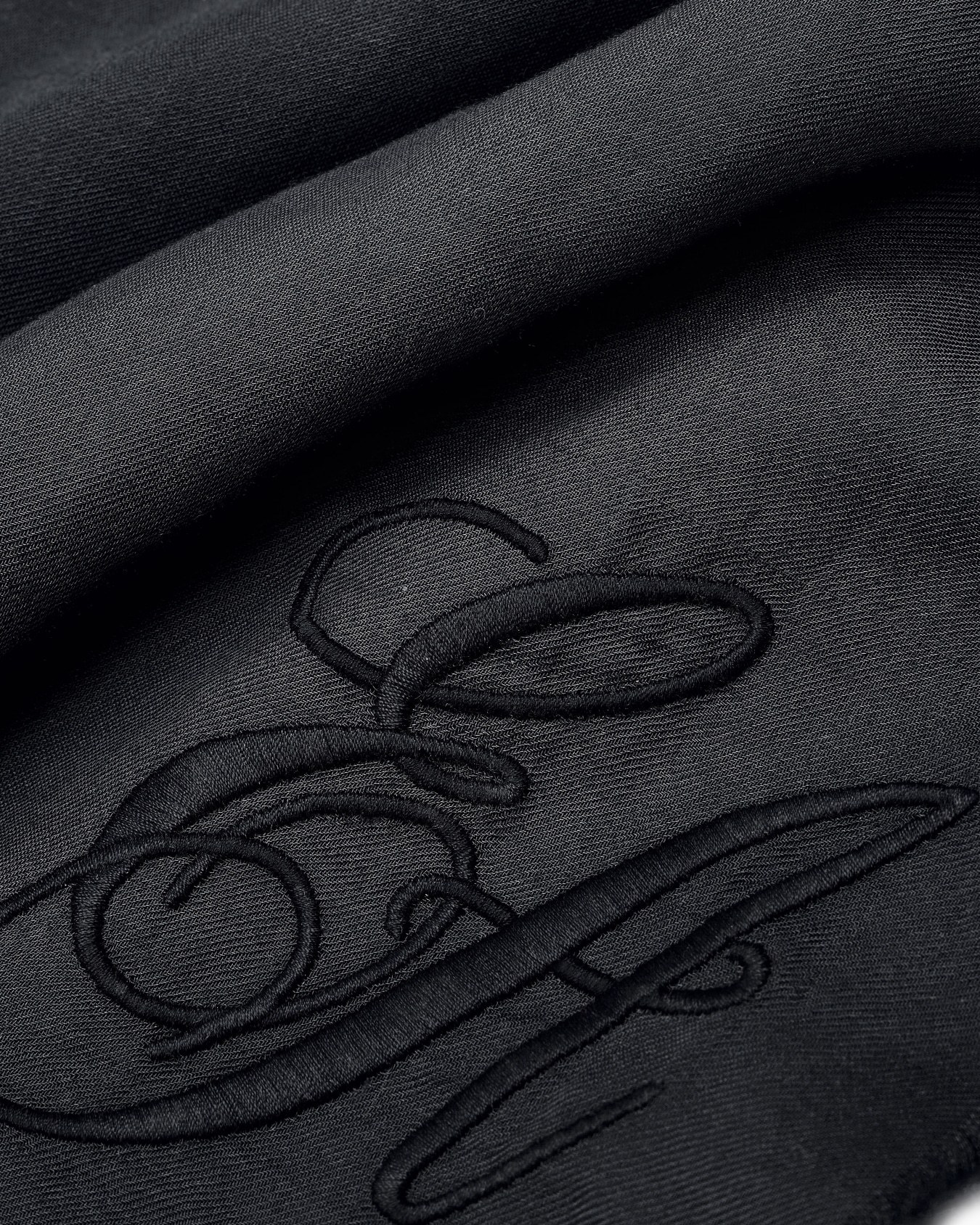 Emporio Armani Oversized Modal Stole With Ea Signature Embroidery In Black