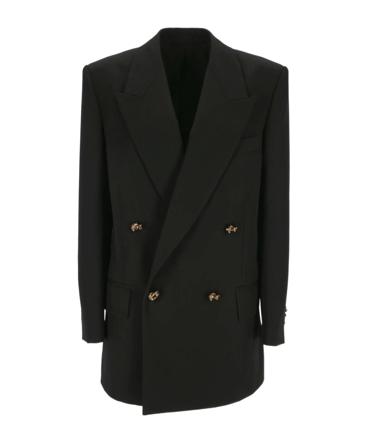 Bottega Veneta Knot Double-breasted Oversized Blazer Jacket In Black