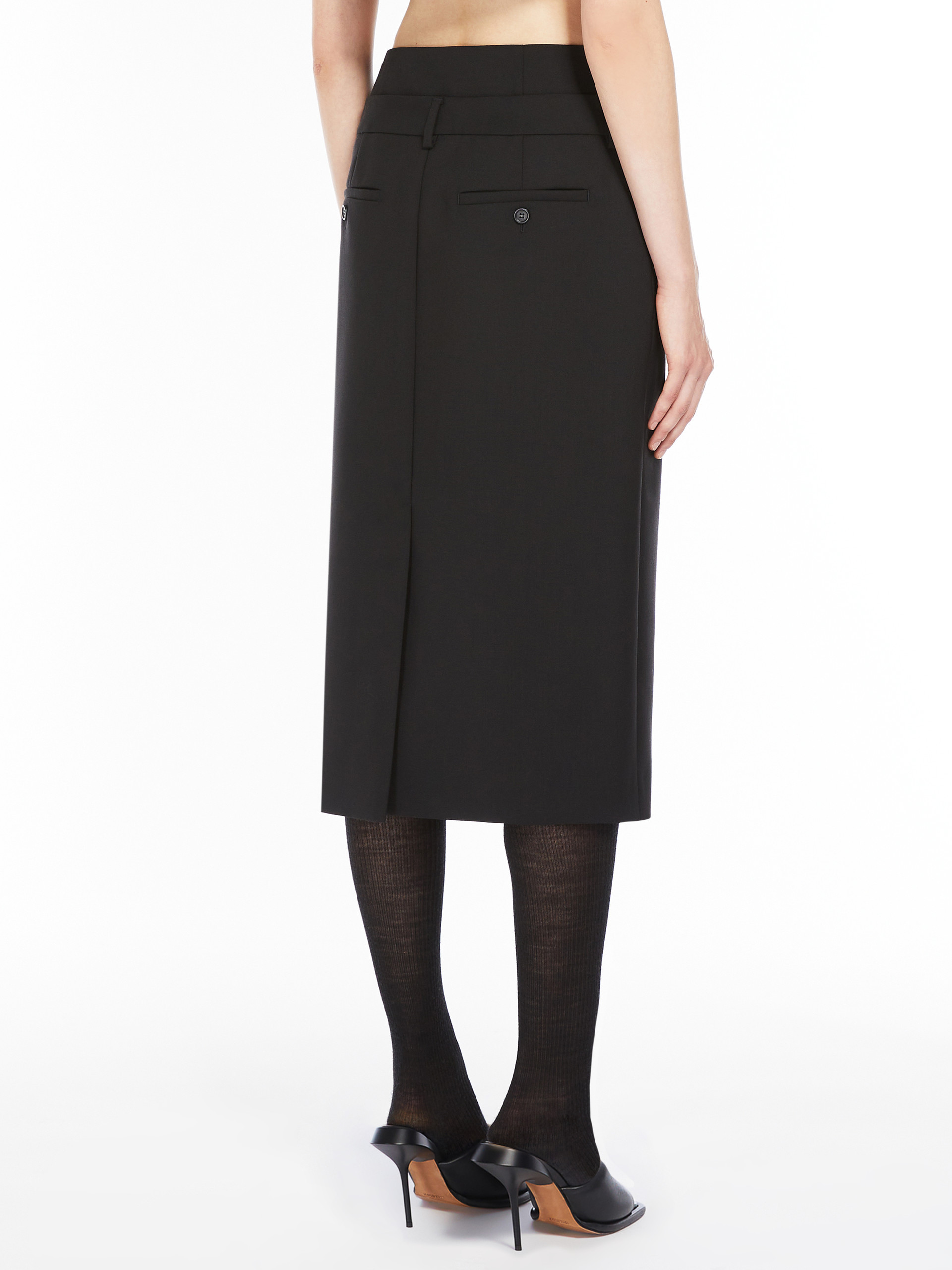 Sportmax Wool Mid-length Skirt In Black