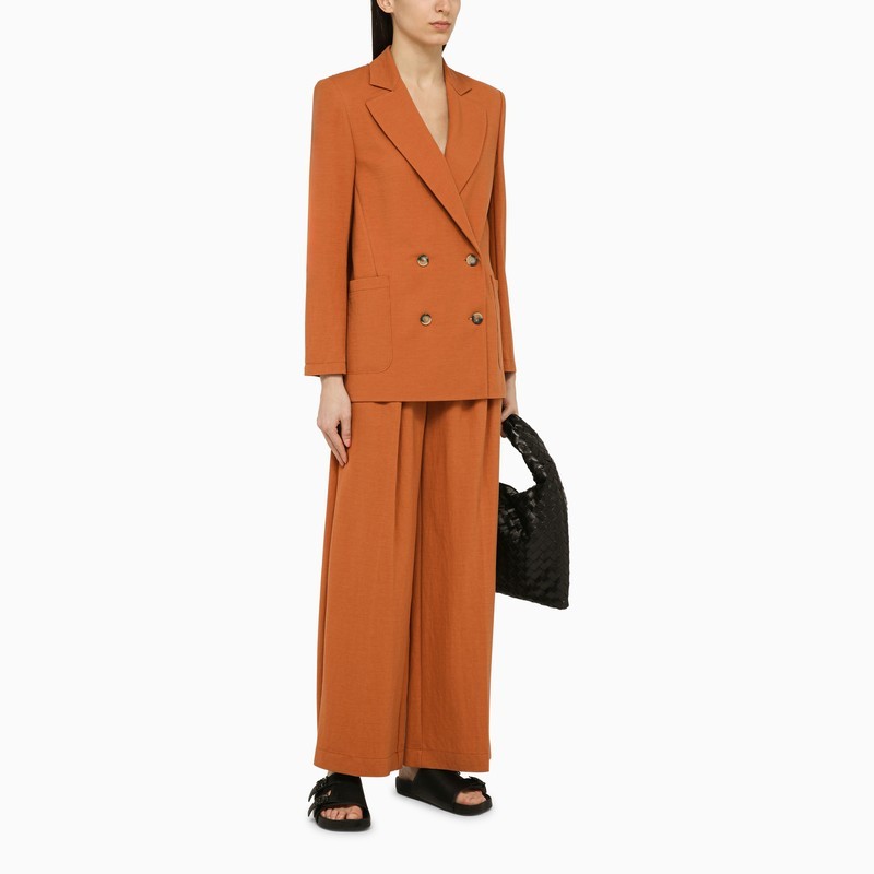 Shop Harris Wharf London Notched-lapels Single-breasted Blazer In Orange