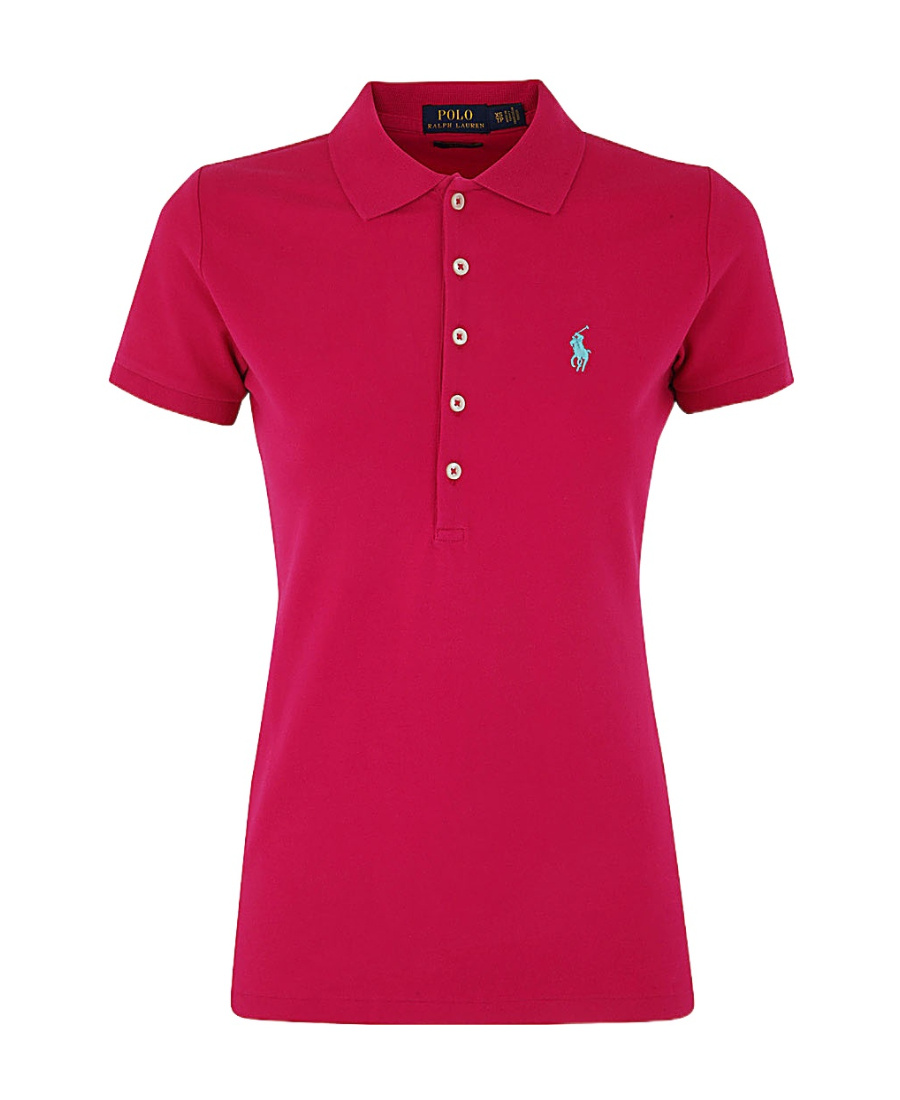 Polo Ralph Lauren Dark Pink Pony Logo-embroidered Polo Shirt In Red