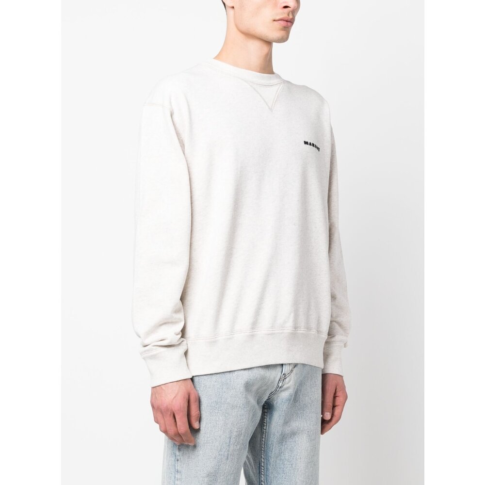 Isabel Marant Embroidered-logo Crew-neck Sweatshirt In White