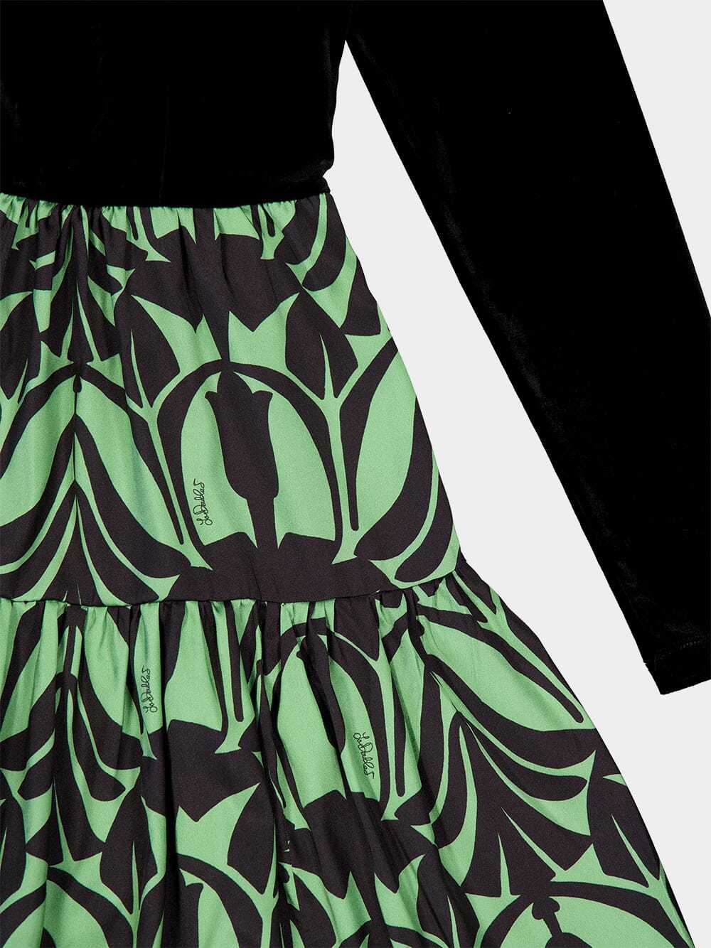 La Doublej Papyrus-print Maxi Dress In Black