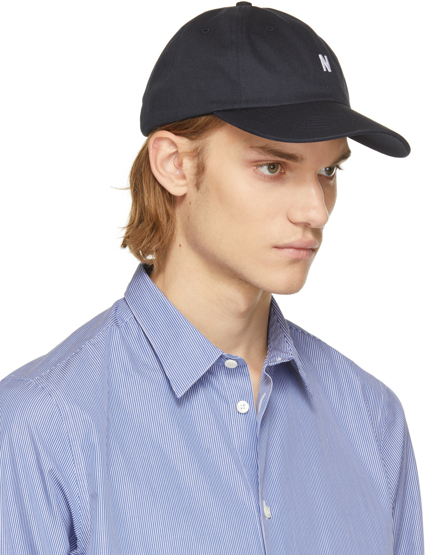 NORSE PROJECTS LOGO LOGO EMBROIDERED BASEBALL CAP 