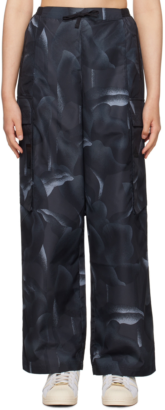 Adidas Originals City Escape Cargo Printed Casual Pants In Black