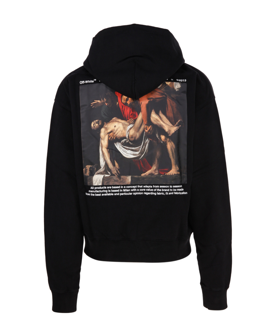 Off-white Blackwhite Windy Arrow Skate Hoodie In Black