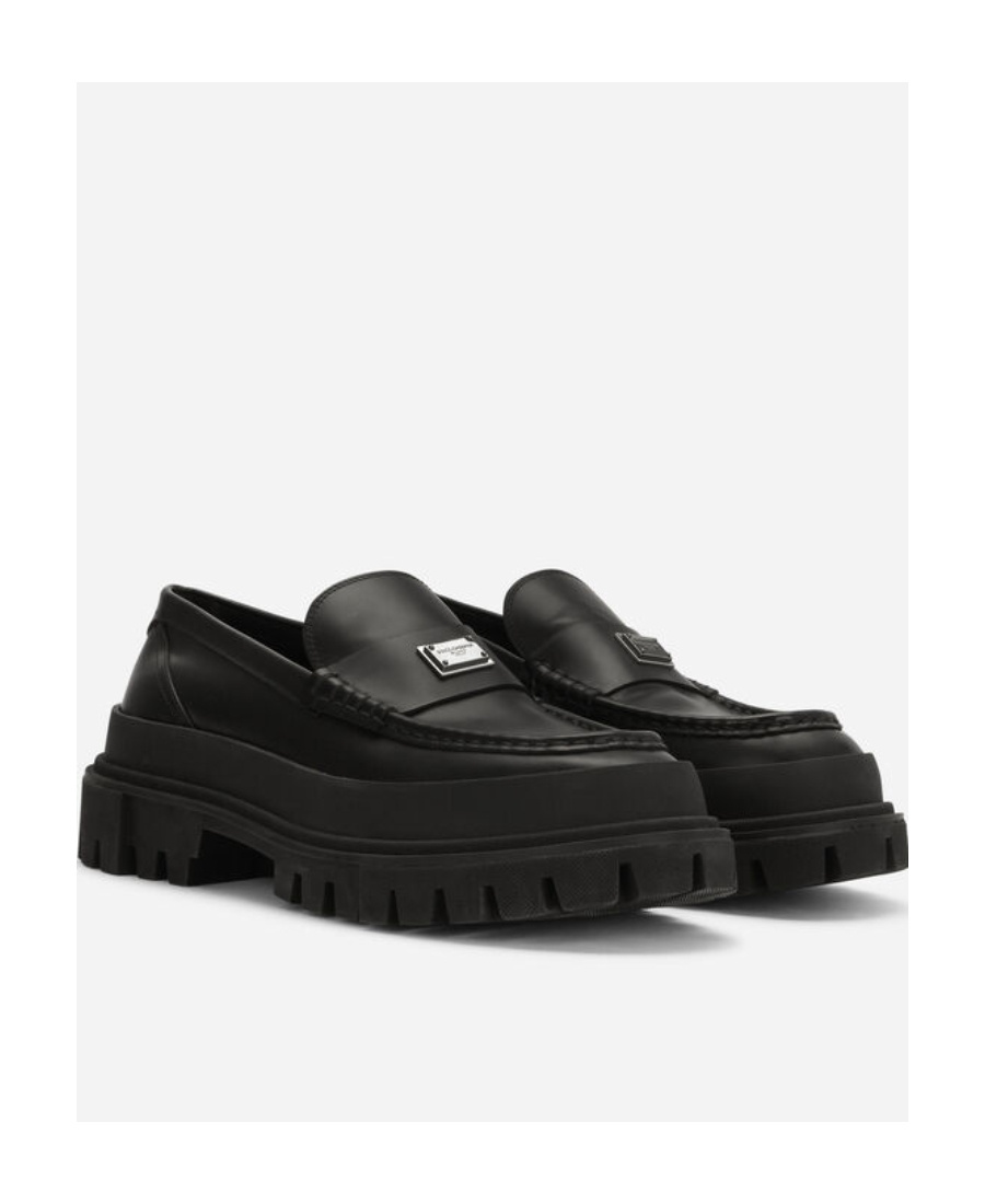 Dolce & Gabbana Logo-plaque Chunky Loafers In Black