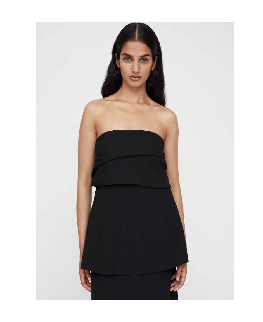 Totême Strapless Flared Top In Black