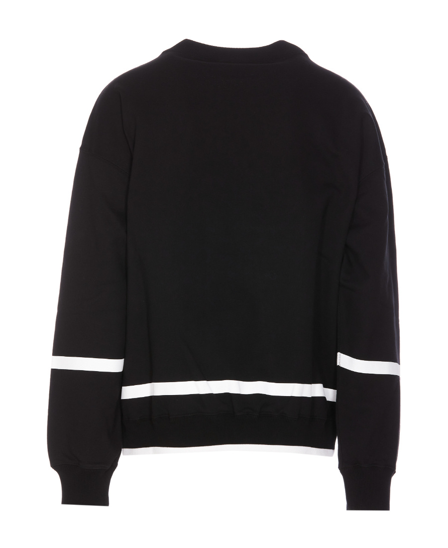 Dolce & Gabbana Logo Cotton Jersey Crewneck Sweatshirt In Black