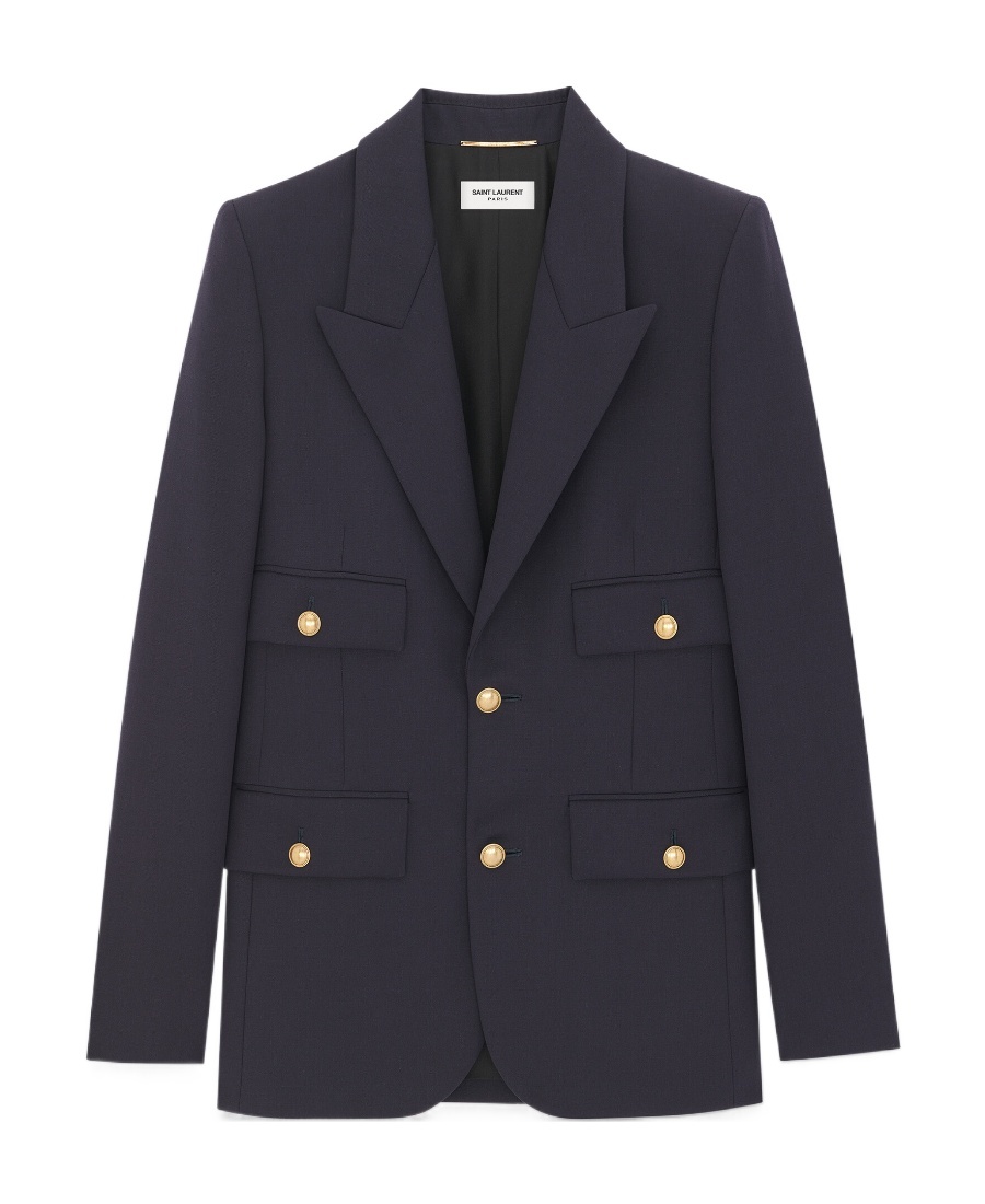 Saint Laurent Single-breasted Blazer In Black