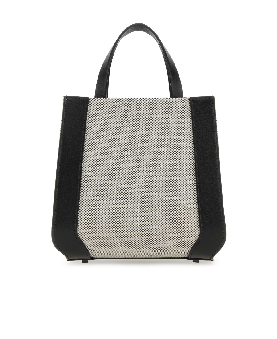 Valentino Small Vlogo Signature Canvas Tote Bag In Black