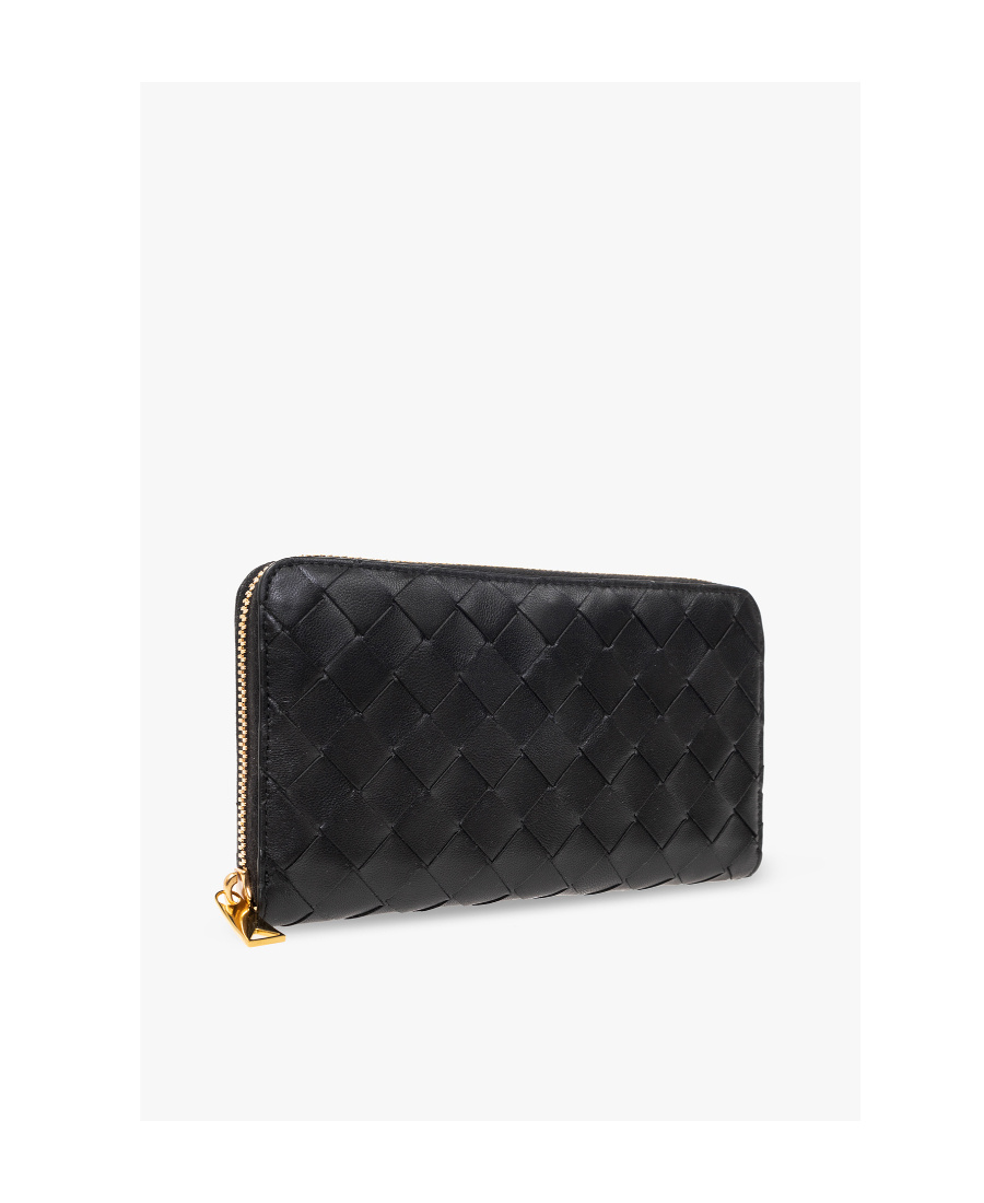 Bottega Veneta Intrecciato Leather Wallet In Black