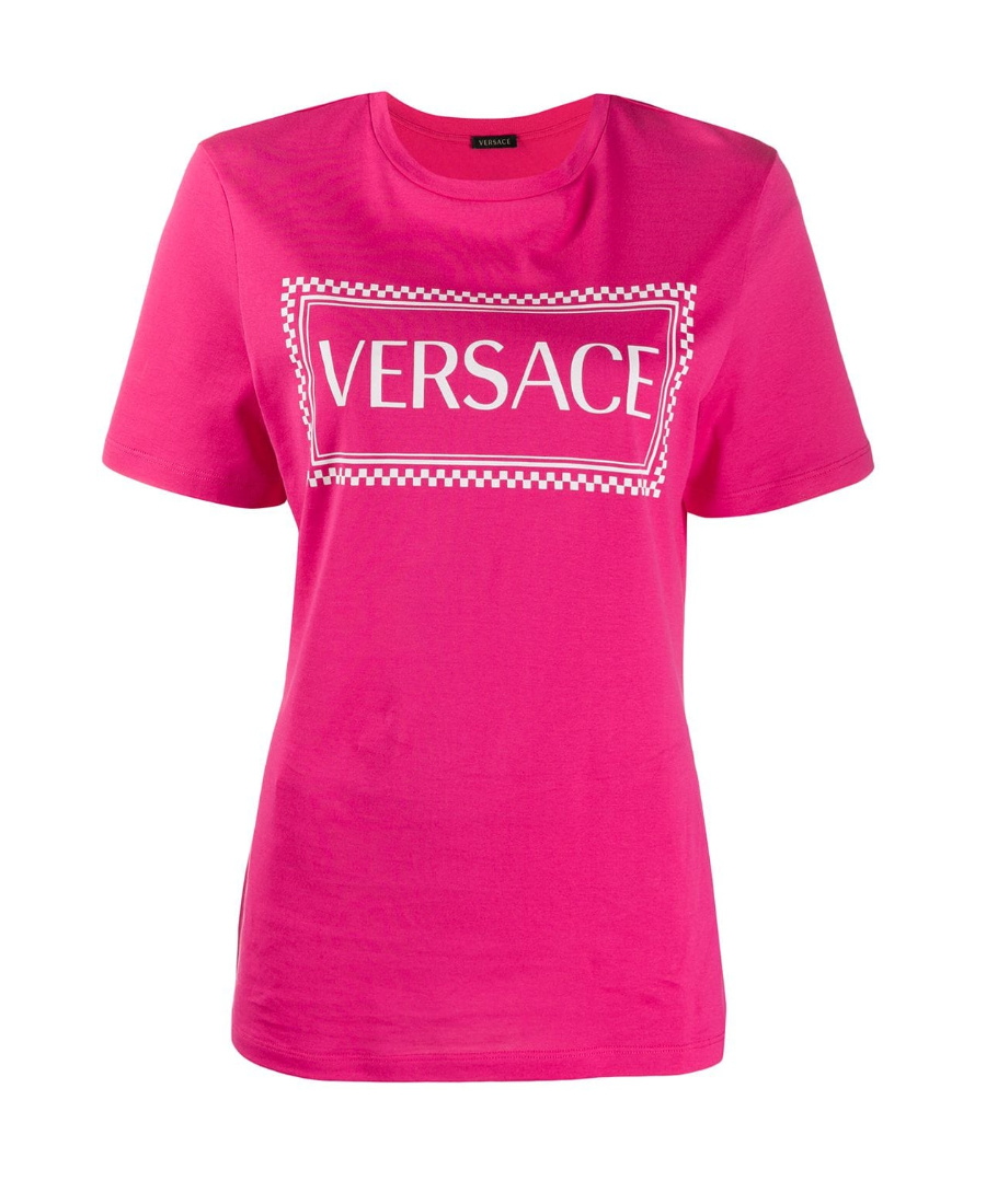Versace 90's Vintage Logo Print T-shirt In Pink