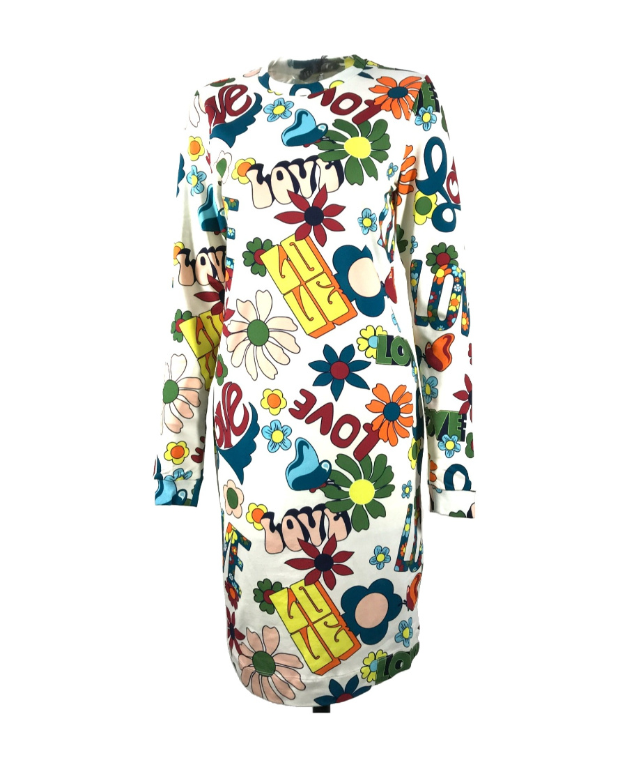 Moschino Logo Dress In Multicolor