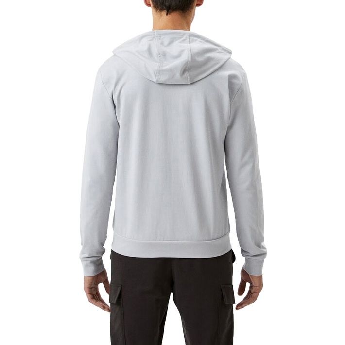 Ea7 Hooded Zipper Sweater In Gray