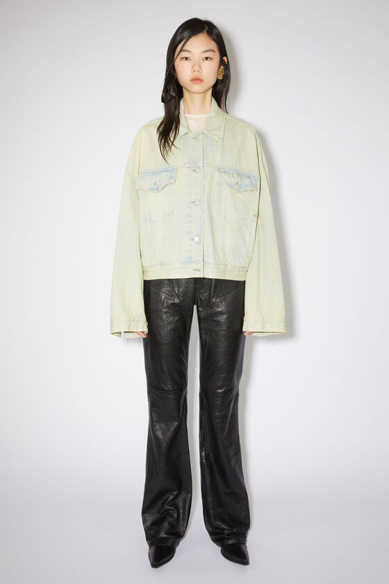 Acne Studios Faded-wash Denim Jacket In Nude