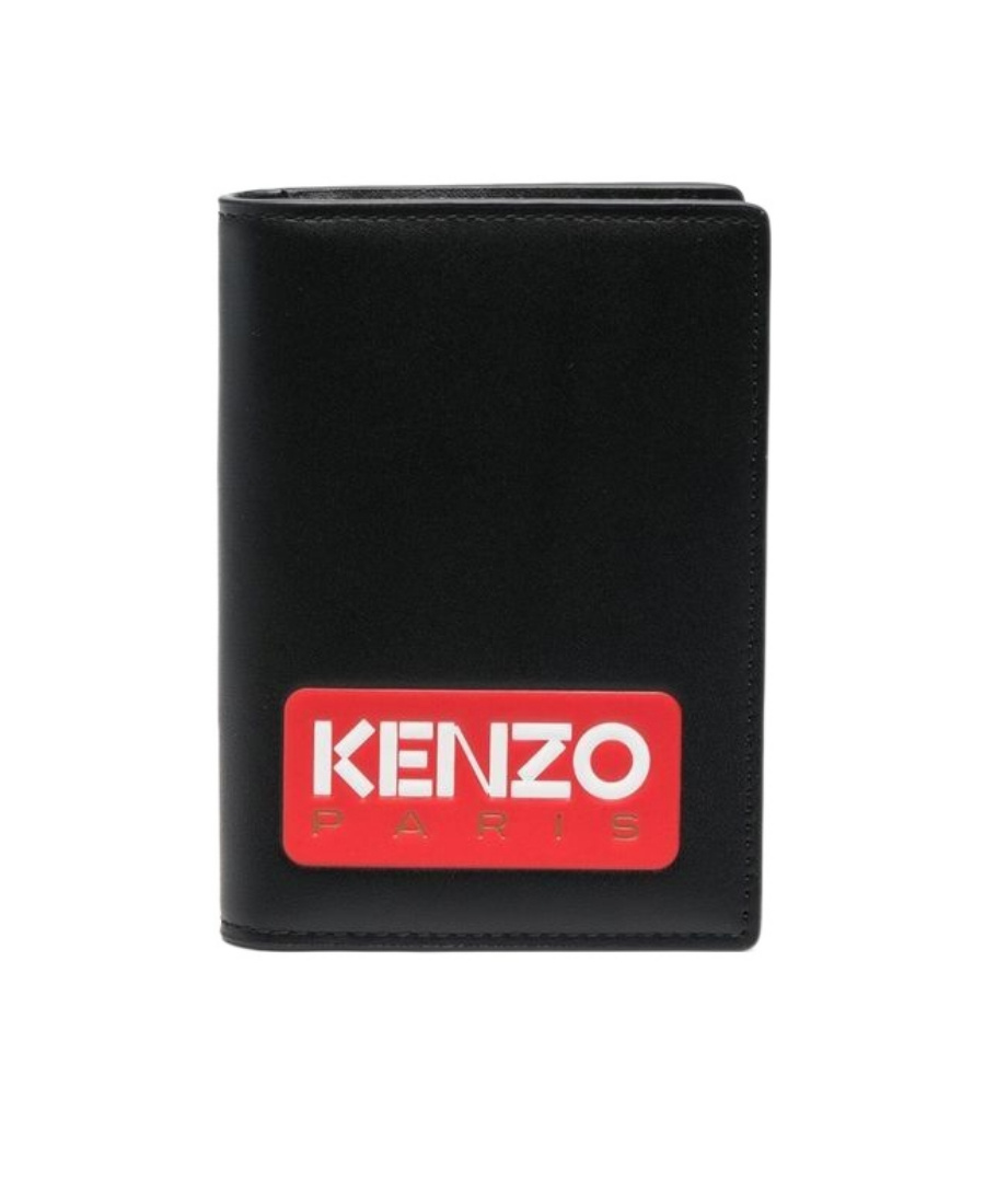 Kenzo Logo Patch Bi-fold Wallet In Black