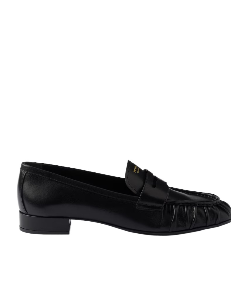 Prada Round-toe Loafers In Black