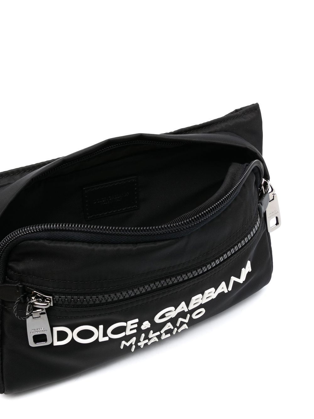 Shop Dolce & Gabbana Embossed-logo Belt Beg In Black