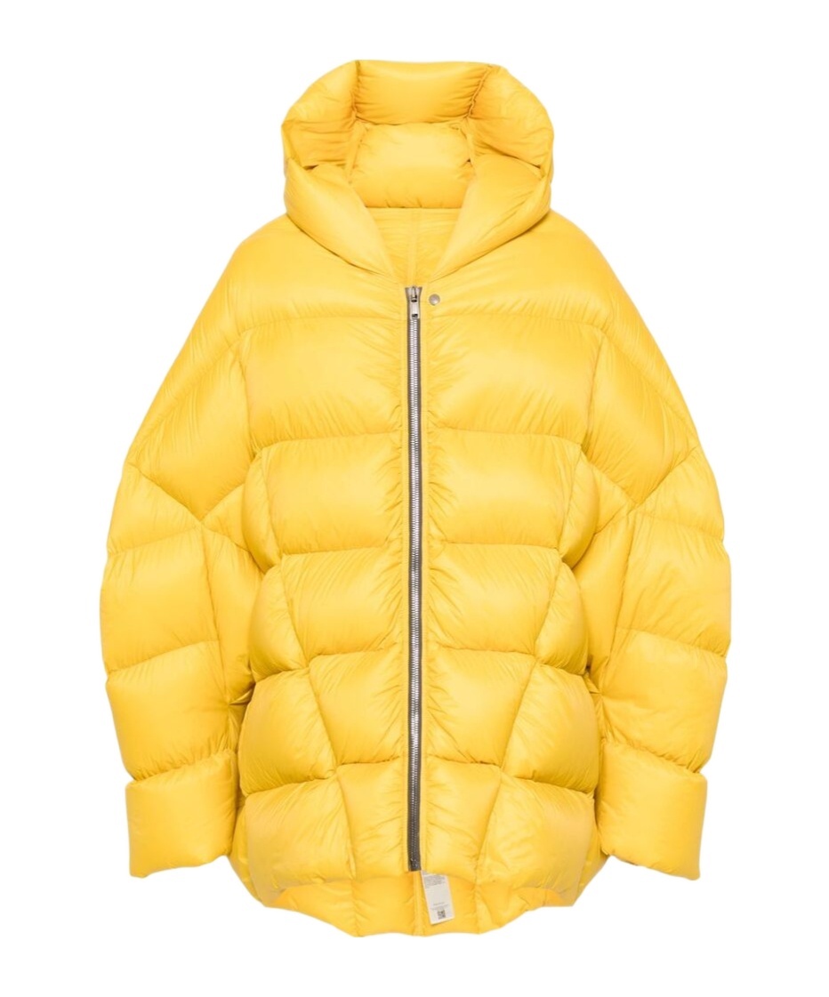Rick Owens Peter Puffer Coat In Yellow