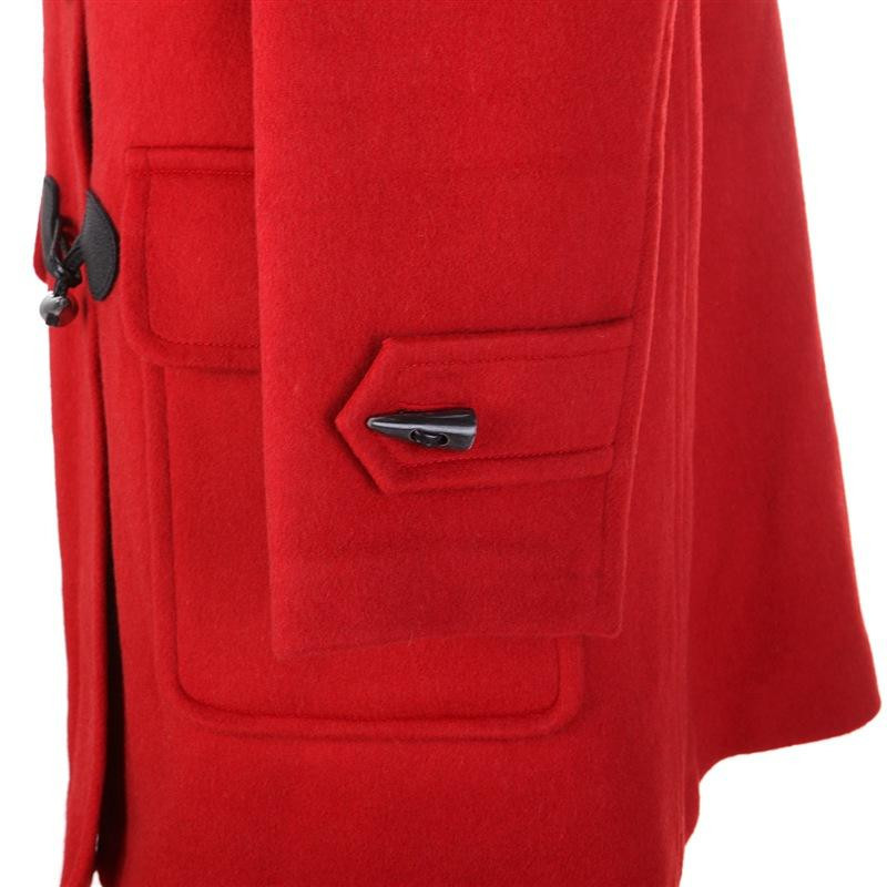 Burberry Hooded Long-sleeved Coat In Red