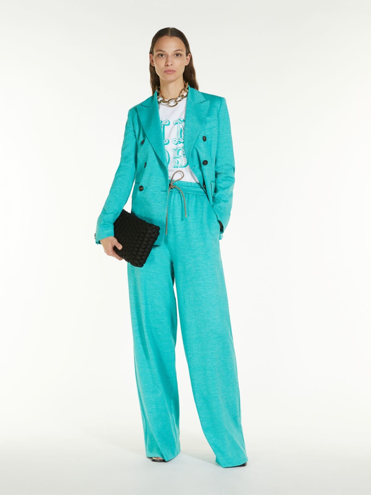 Max Mara Double-breasted Blazer In Green