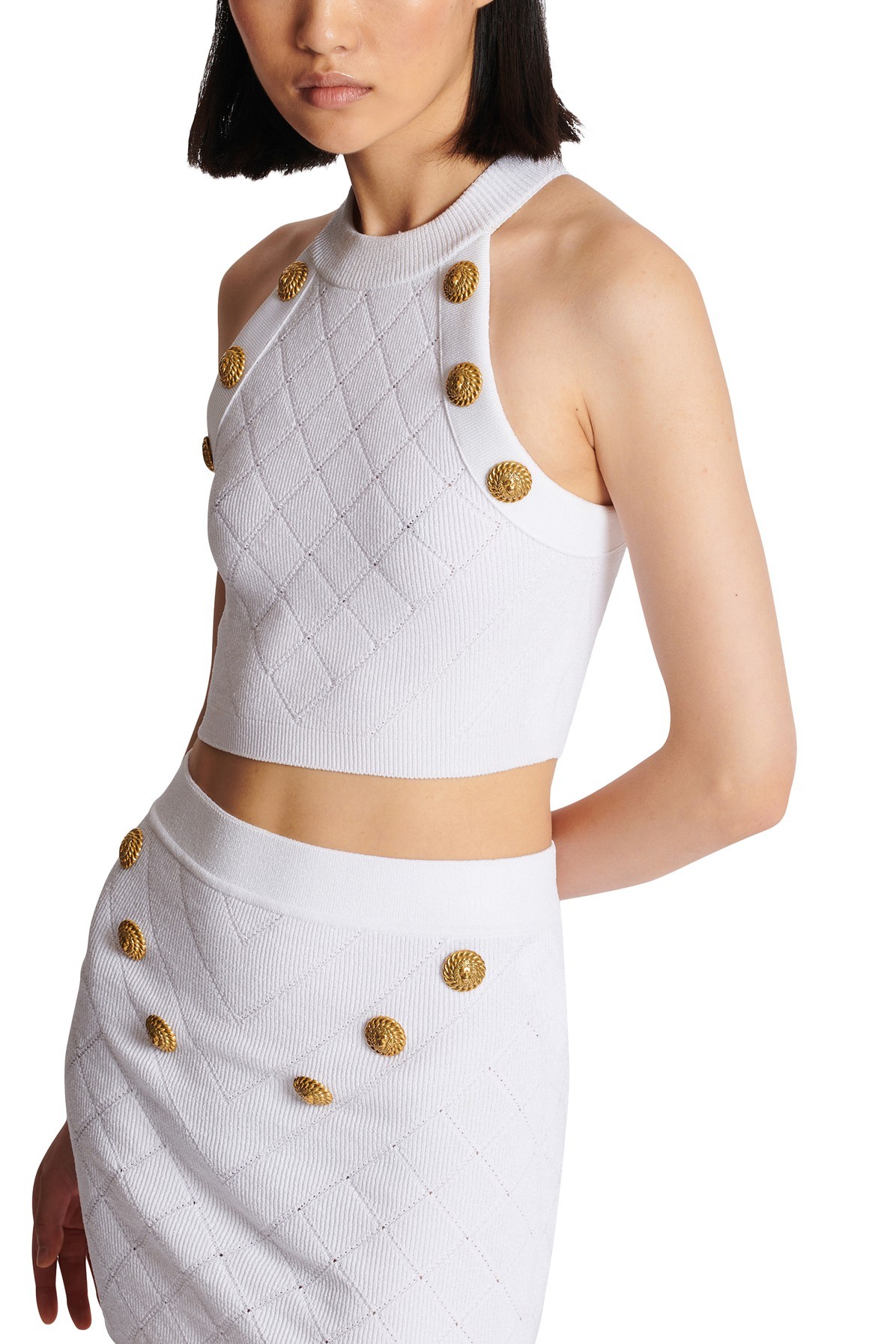 BALMAIN 6 BUCKLE KNITTED VEST