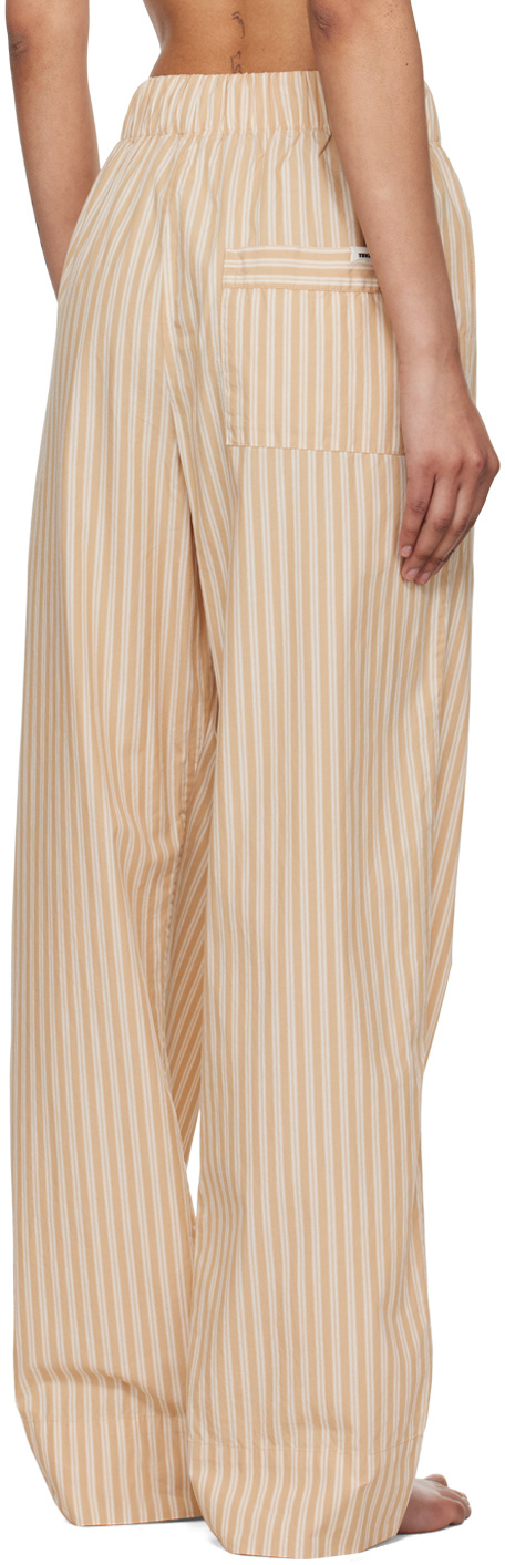 Tekla Striped Pajamas Trousers In Brown