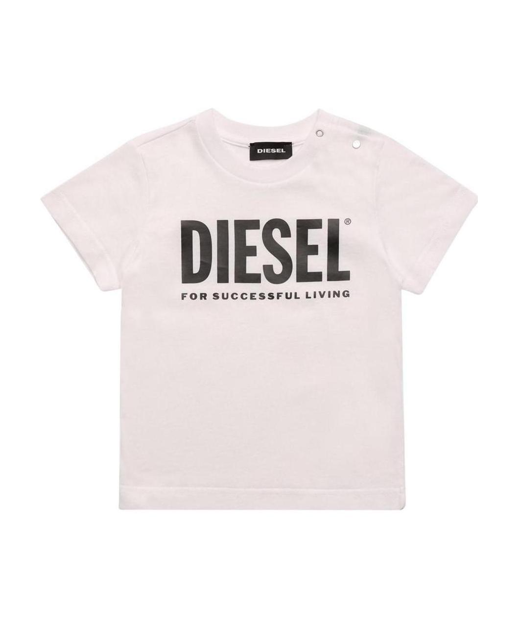 Diesel Logo Printed T-shirt In White