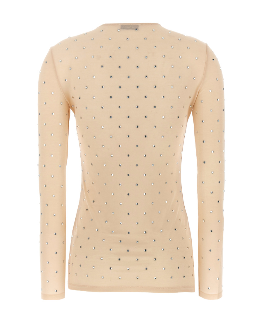 Rabanne Crystal-embellished Semi-sheer Top In Nude