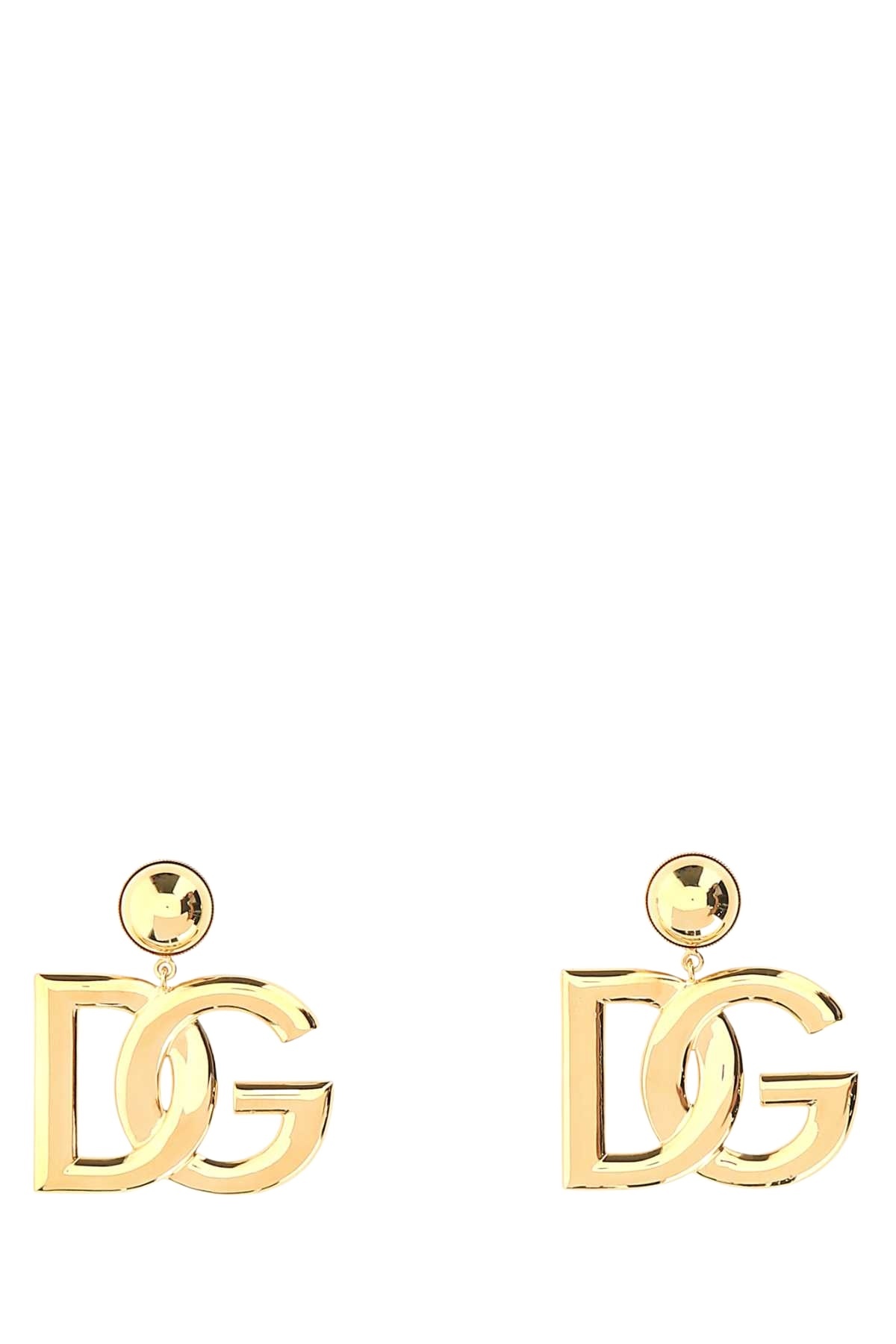 Dolce & Gabbana Crystal Logo Earrings Jewelry Gold In Yellow