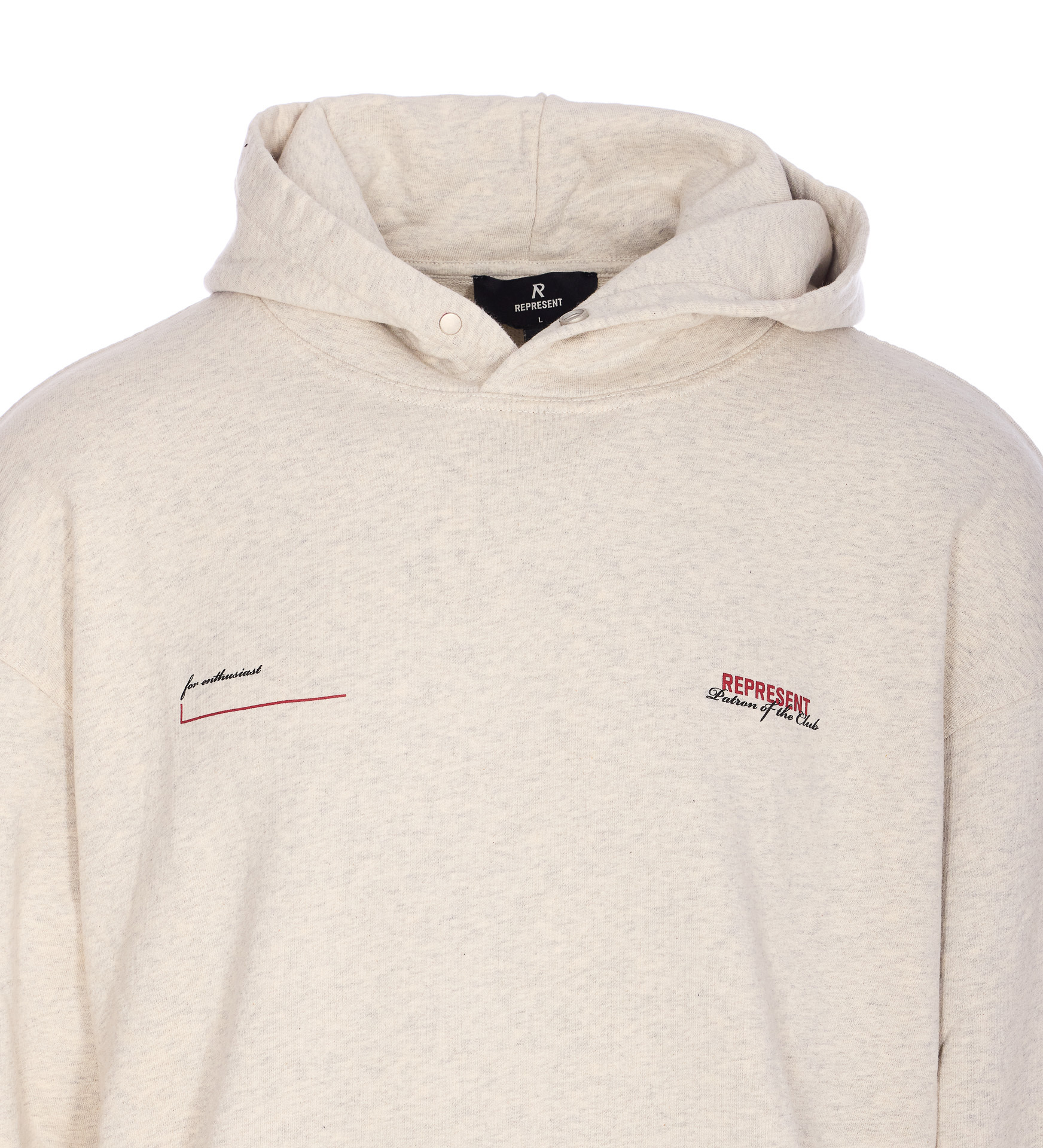 Represent Classic Hoodie With Front Kangaroo Pocket And Adjustable Drawstring In Neutral