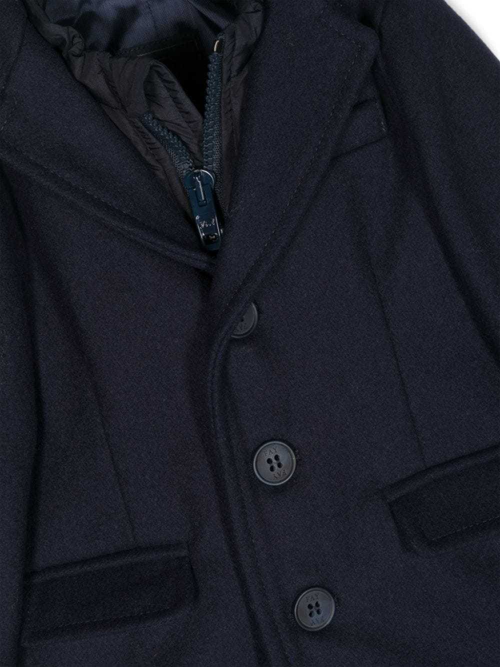 Fay Virgin-wool Blend Layered Coat In Black