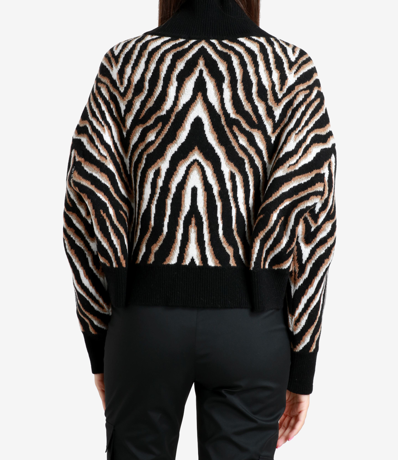 Erika Cavallini Patterned-intarsia Wool-blend Jumper In Black