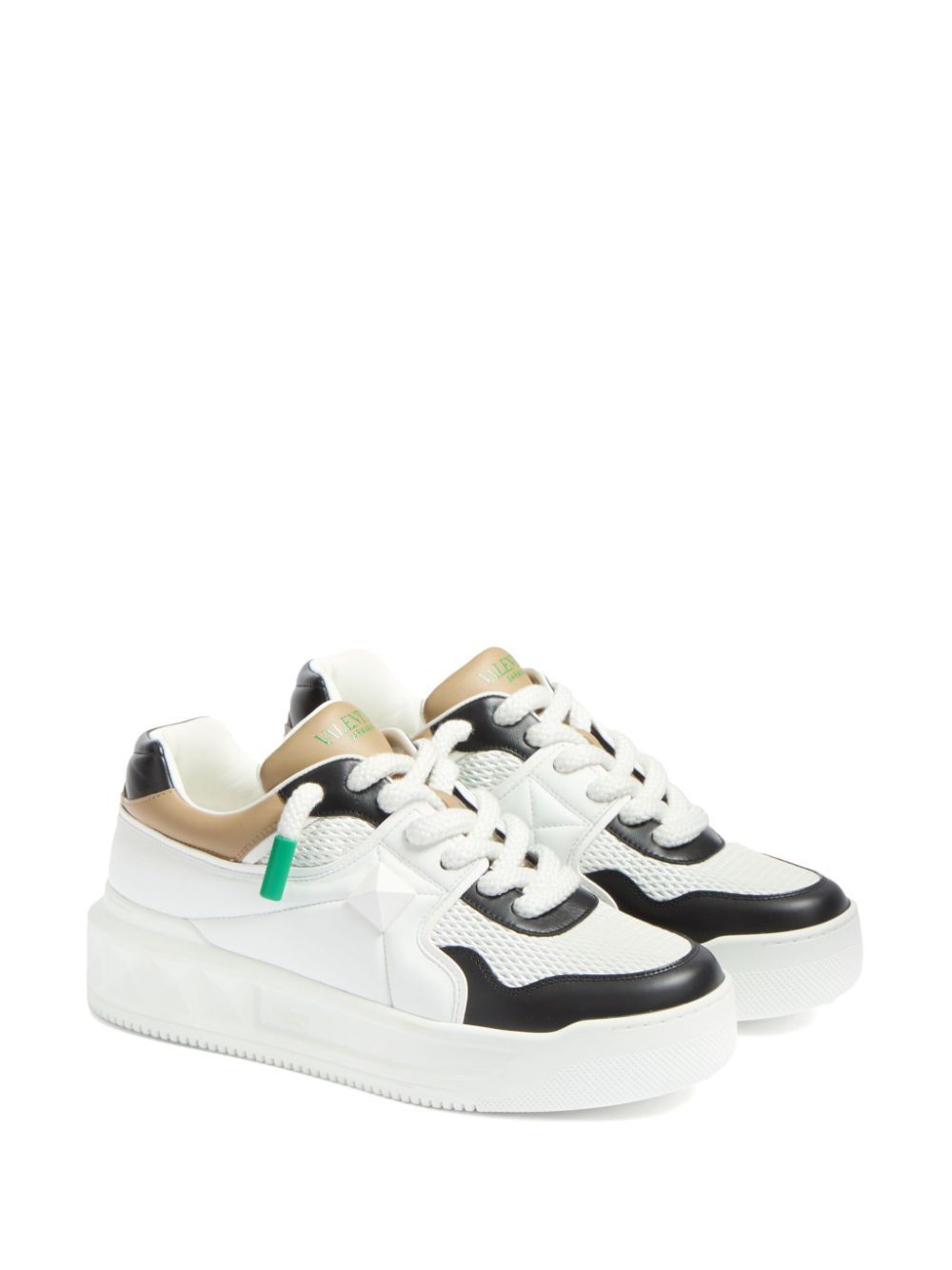 Valentino Stud Xl Low-top Sneakers With Contrasting Panels In White