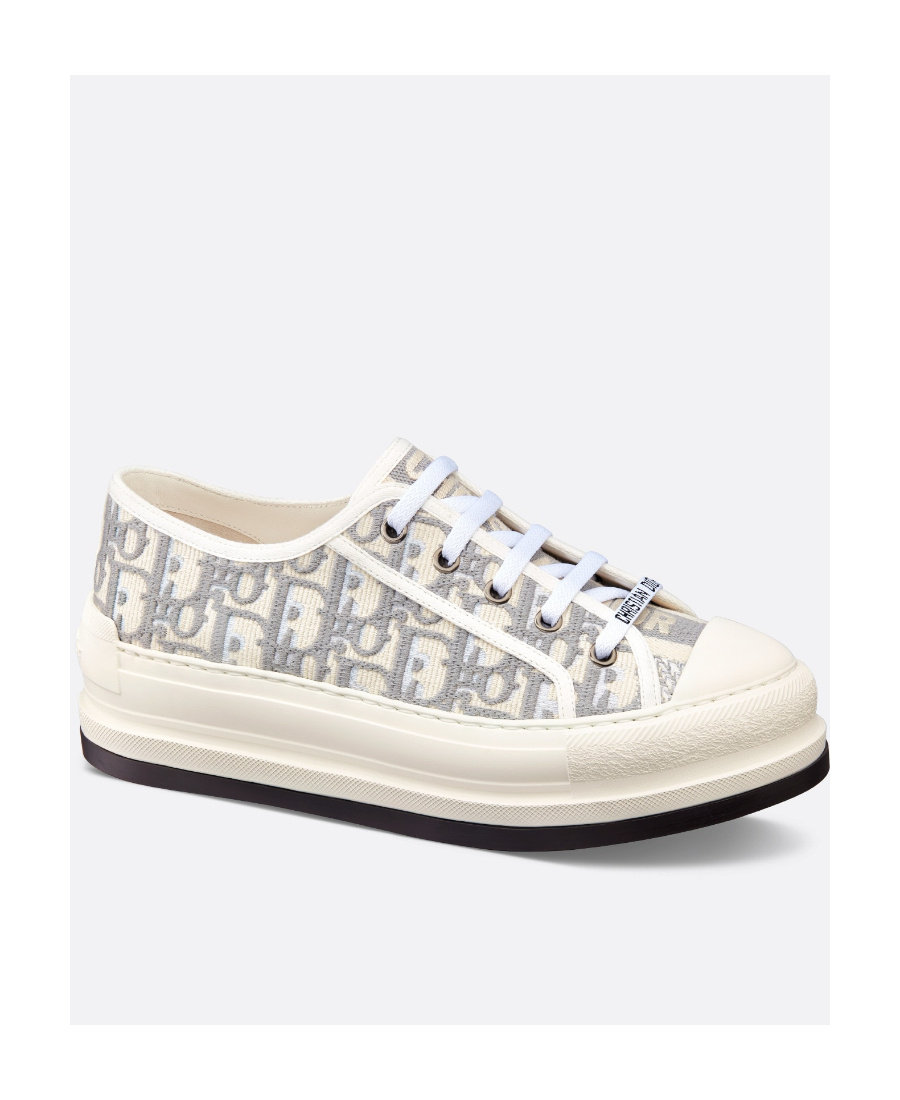 Dior Walk'n' Canvas Platform Sneaker In White