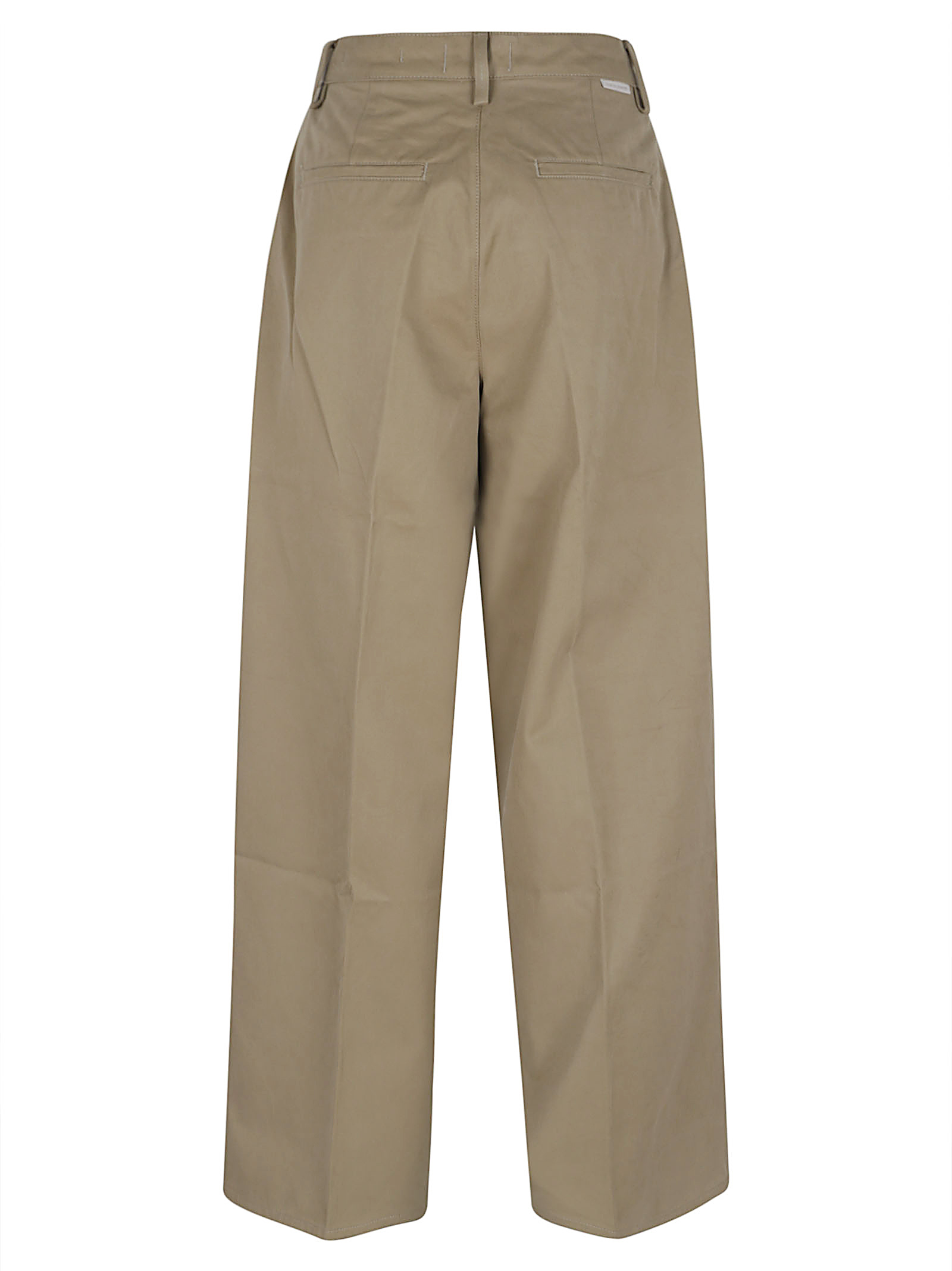 7 For All Mankind High Waisted Pleated Wide Leg Trousers In Brown