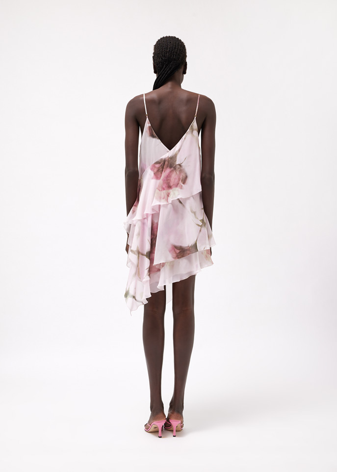 Blumarine Rose-print Mini Slip Dress In Pink