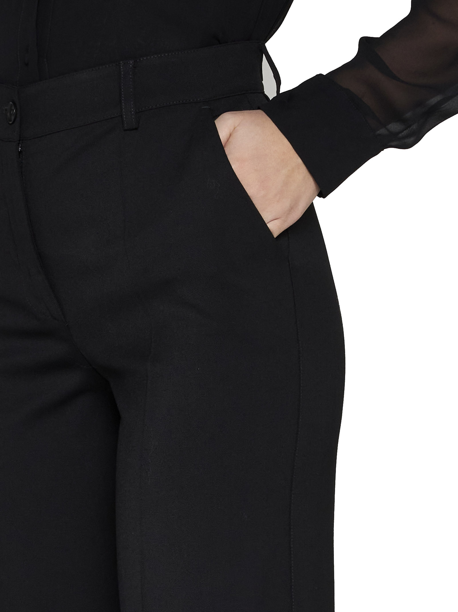 Shop P.a.r.o.s.h High-waist Palazzo Trousers In Black