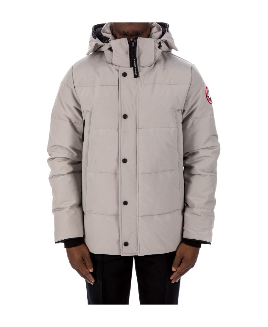 Canada Goose Logo-patch Padded Jacket In Gray
